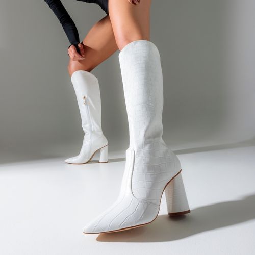 Bota Branca Cano Longo Cecconello 1867004-3