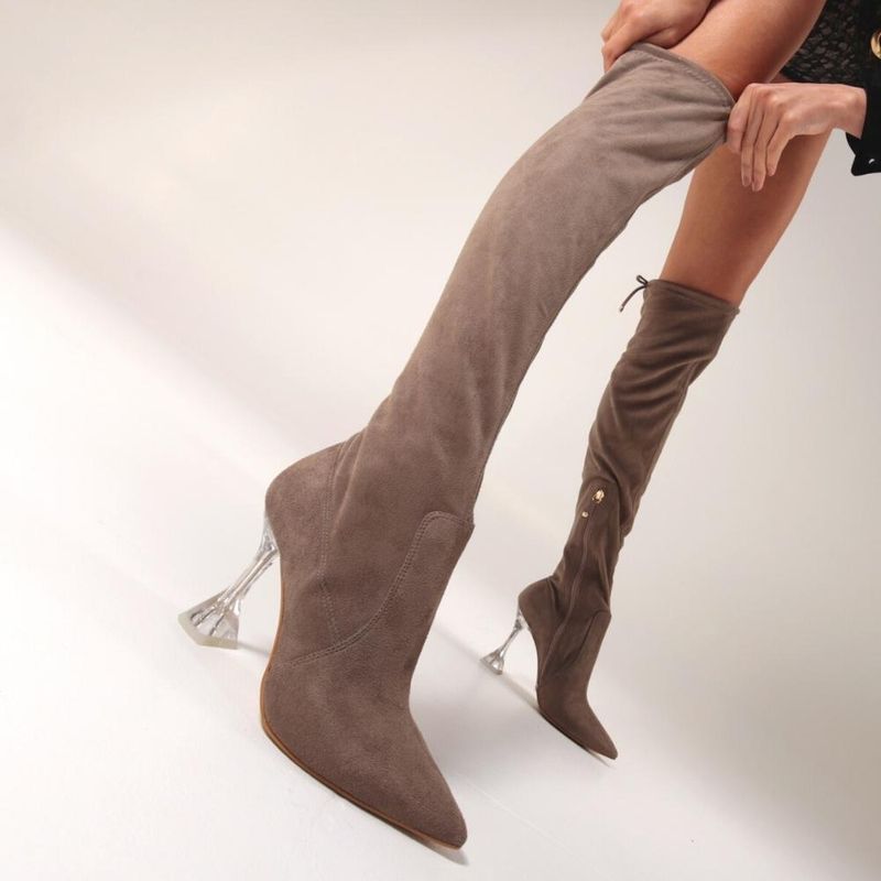 Botas over best sale the knee marrom