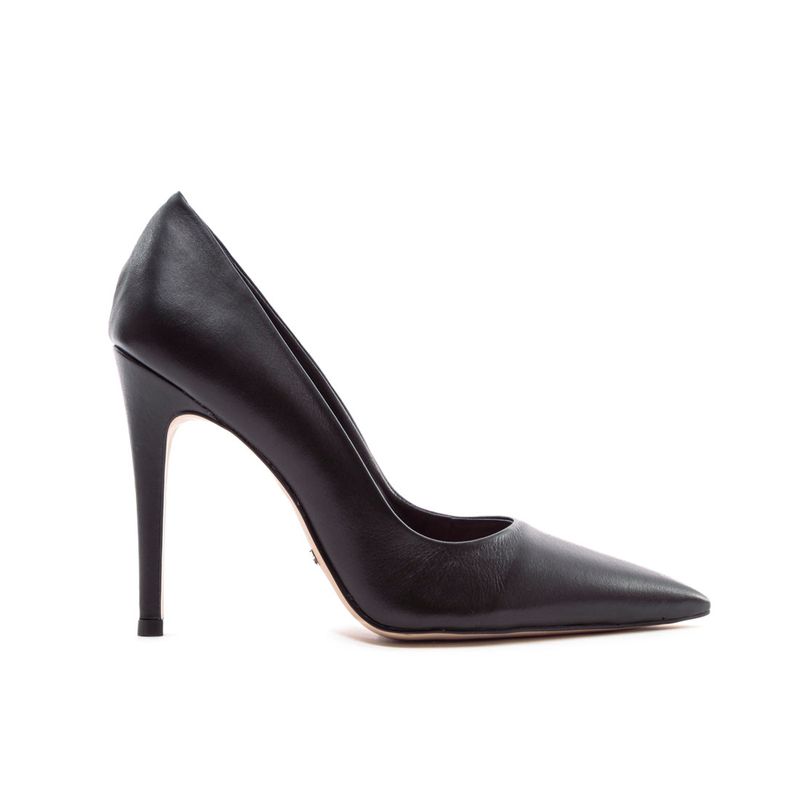 Scarpin preto store salto fino alto