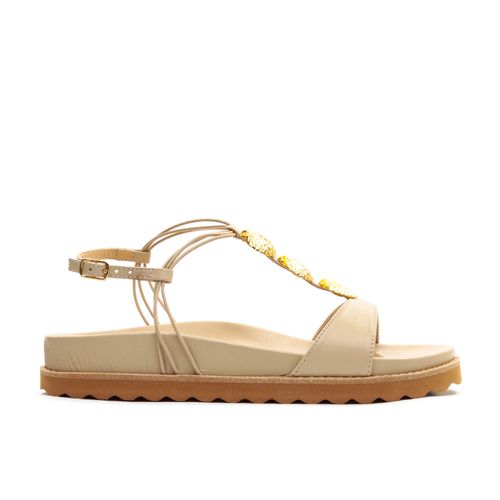 SandÁlia Papete Couro Creme Cecconello 2244008-5