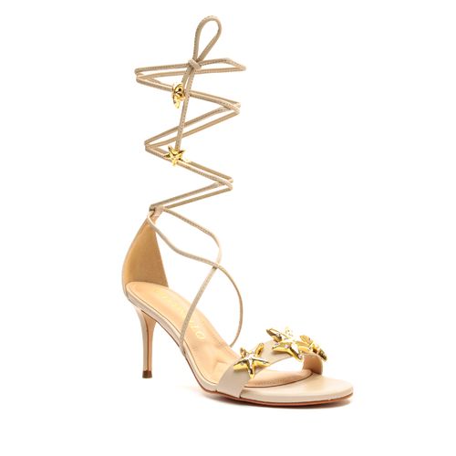 SandÁlia Creme Salto MÉdio Cecconello 2333004-5