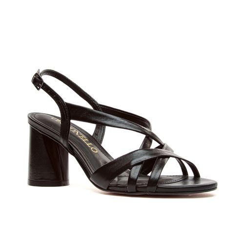 SANDÁLIA COURO PRETO SALTO BLOCO CECCONELLO 2283001-4