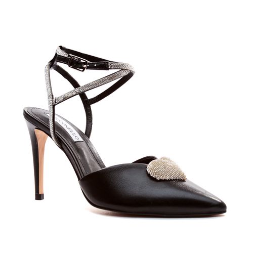 Scarpin Couro Preto Salto Alto Fino Cecconello 2311002-2