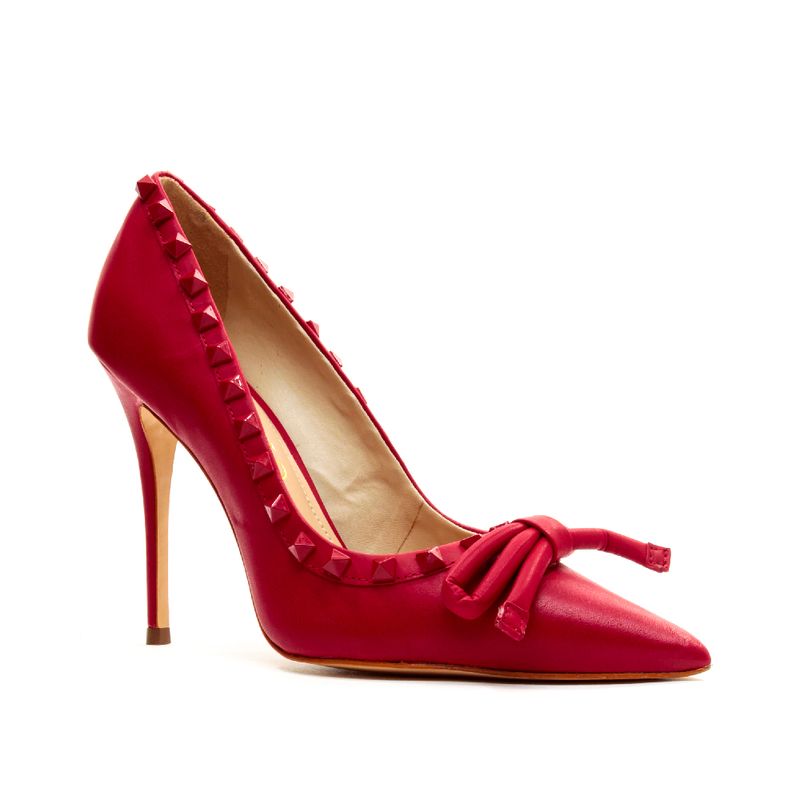 Scarpin vermelho couro shops