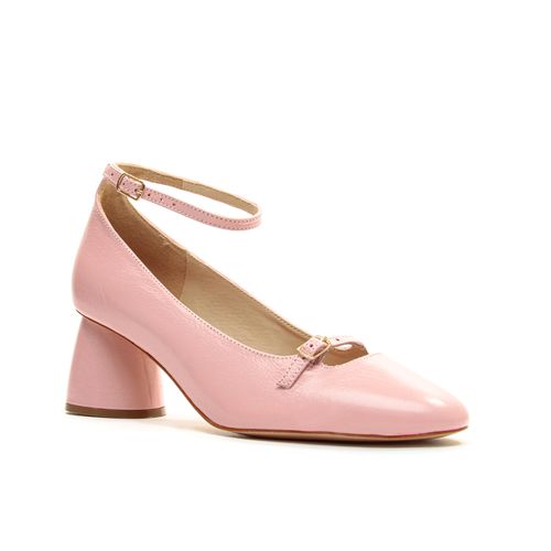 Scarpin Couro Rosa Salto Bloco MÉdio Cecconello 2410003-2