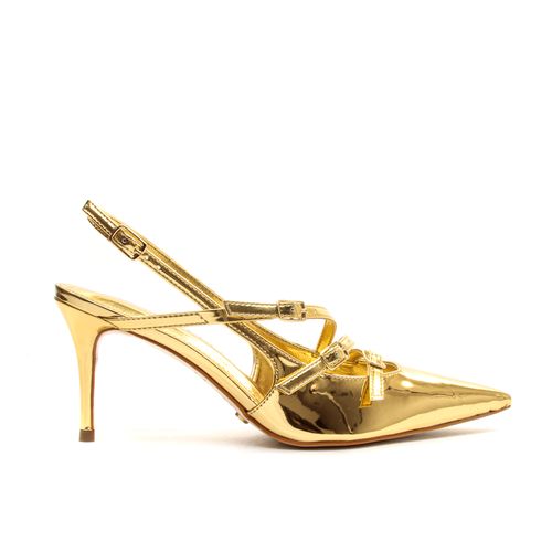 Slingback Ouro Salto Médio Cecconello 2402001-3