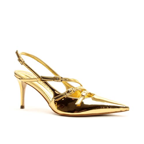 Slingback Ouro Salto Médio Cecconello 2402001-3