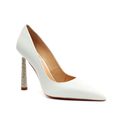Scarpin Couro Branco Snow Salto Alto Cecconello 1912003-17