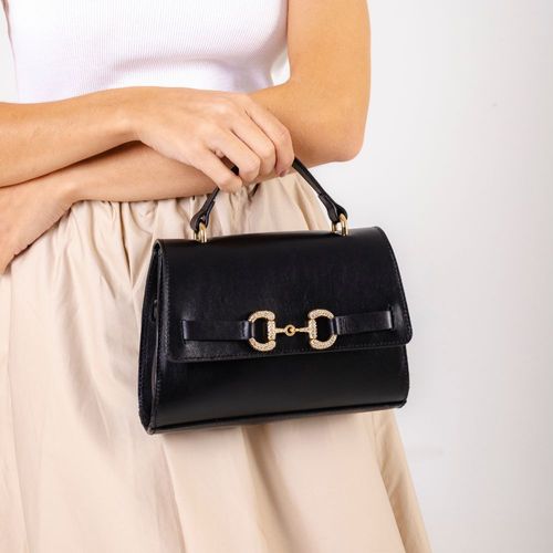 Bolsa Ariana Couro Preto Cecconello Css2513-1