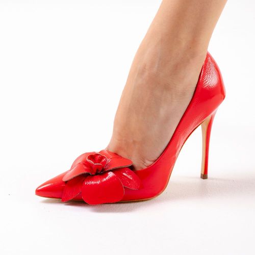 Scarpin Couro Vermelho Salto Alto Cecconello 2483001-1