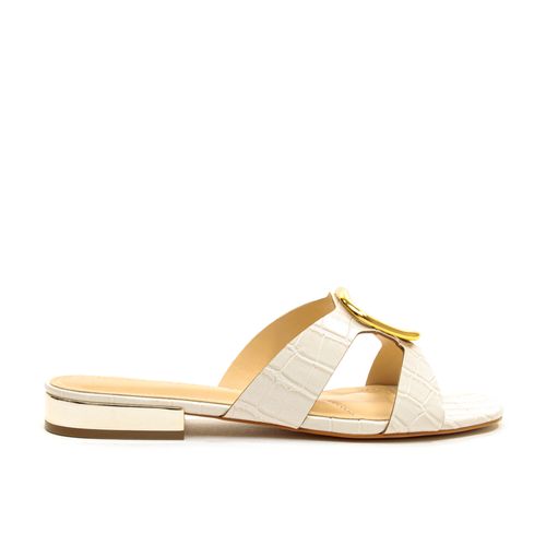 Rasteira Croco Off White Cecconello 2498004-1