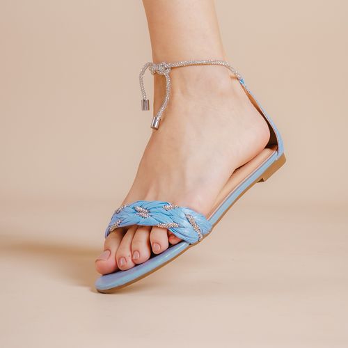 Sandália Rasteira Azul Cecconello 2493002-2