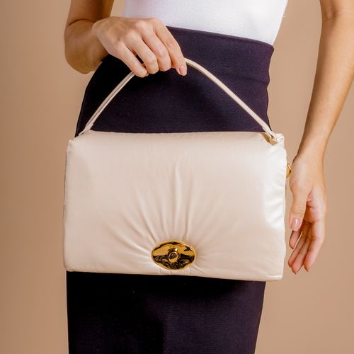 Bolsa Francesca Couro Off White Cecconello C2526-1