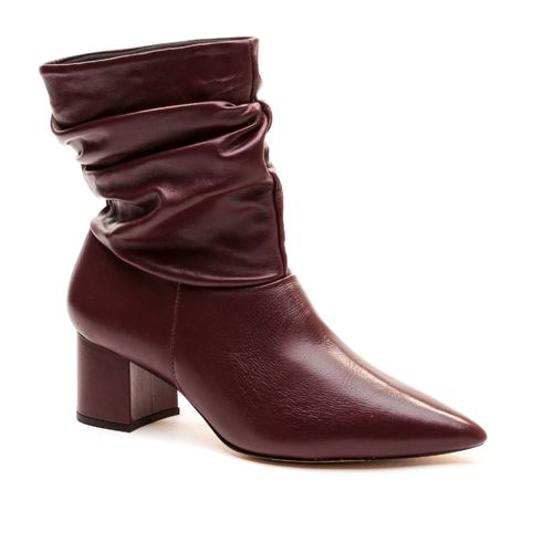 Bota Couro Bordo Slouchy Cano Curto Cecconello 1905001-17