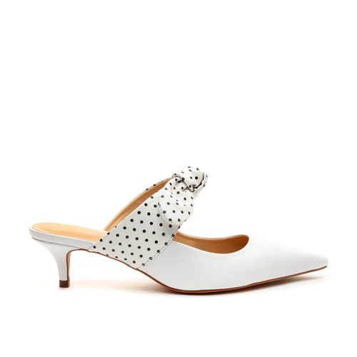 Mule Couro Branco Salto Baixo Cecconello 2473016-1