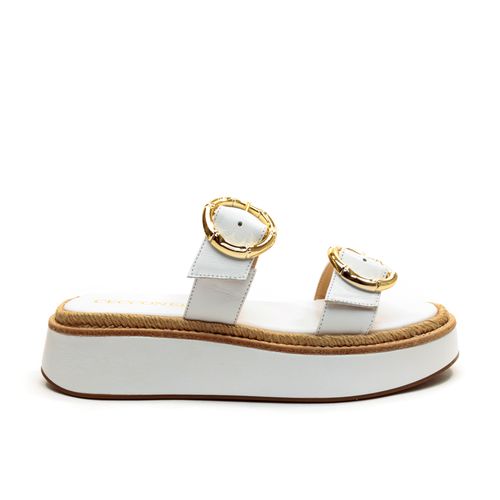 Sandália Couro Branco Flatform Cecconello 2544001-4
