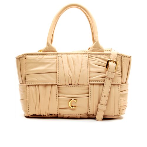 Bolsa Kiara Couro Bege Cecconello C2536-1