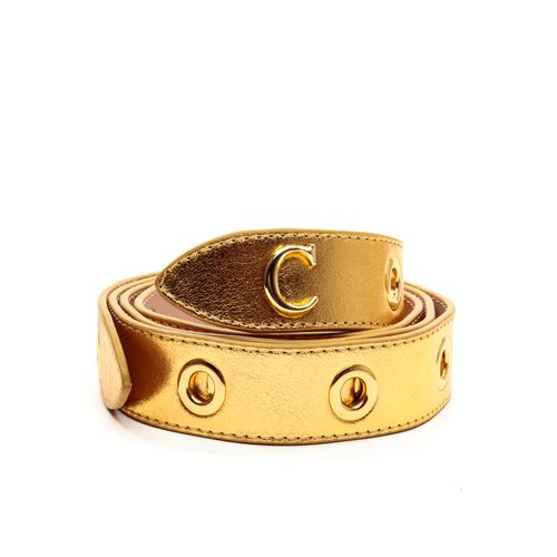 Cinto Lolla Couro Ouro Cecconello 7679-1