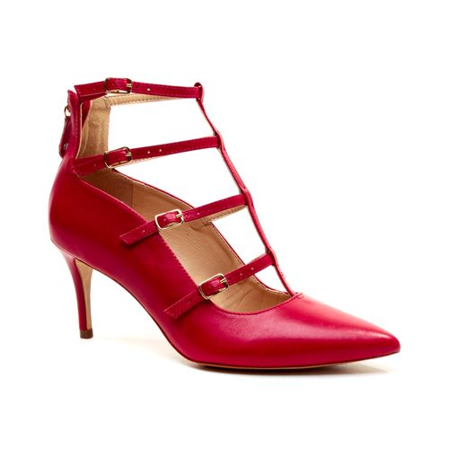 Scarpin Couro Vermelho Salto Médio Cecconello 2399017-7