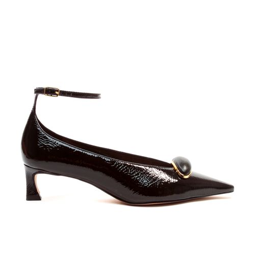 Scarpin Couro Preto Salto Baixo Cecconello 2639005-3