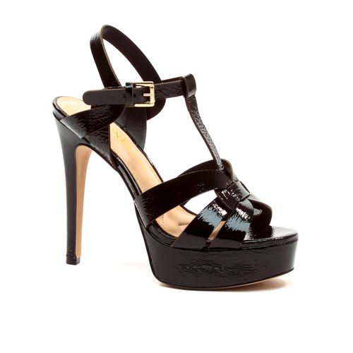 Sandália Couro Preto Plataforma Cecconello 2668001-4