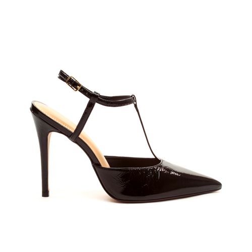 Slingback Couro Preto Salto Alto Cecconello 2624004-2