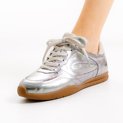 Tênis Casual Couro Prata Cecconello 2617001-9