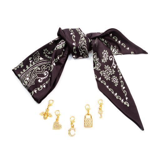 Kit Charms Preto Cecconello Lenço + Pingentes  2666001-6