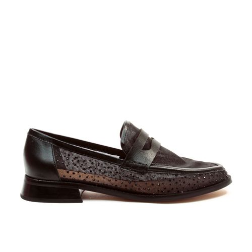 Oxford Couro Preto Salto Bloco Baixo Cecconello 2646004-1