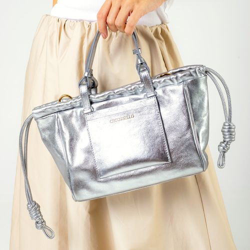 Bolsa Kali Couro Prata Cecconello Css2506-5