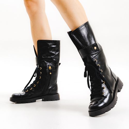 Bota Couro Preto Cano MÉdio Cecconello 2622004-1