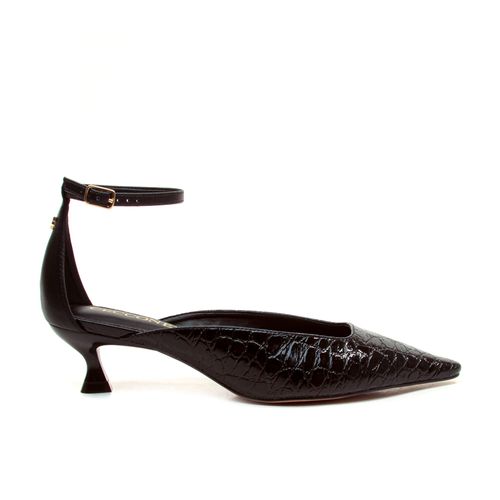 Scarpin Naomi Couro Preto Salto Baixo Cecconello 2615005-7