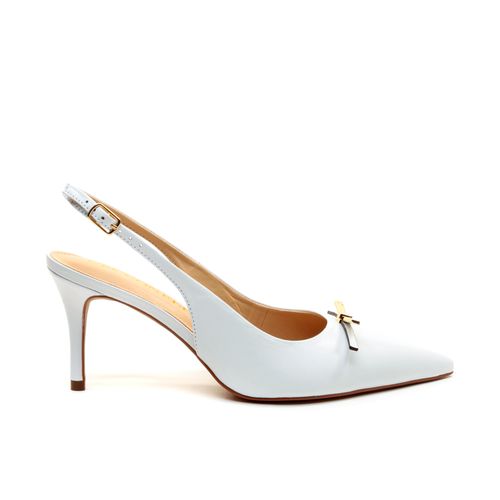 Slingback Couro Branco Salto Médio Cecconello 2658009-1