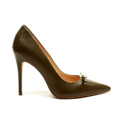 Scarpin Couro Verde Salto Alto Cecconello 2624010-2