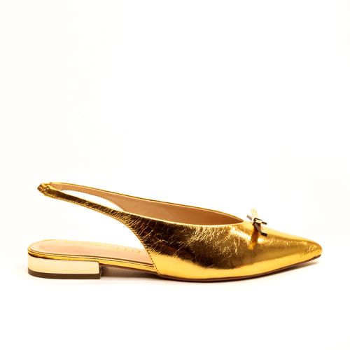 Sapatilha Slingback Couro Ouro Cecconello 2641002-2