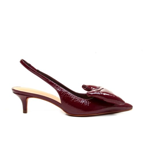 Slingback Couro Bordô Salto Baixo Cecconello 2389002-17