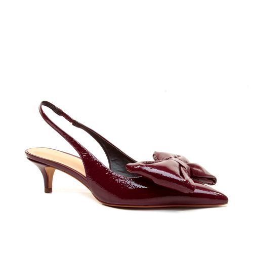 Slingback Couro Bordô Salto Baixo Cecconello 2389002-17