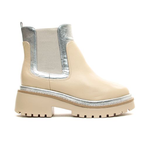 Coturno Couro Creme Cano Curto Cecconello 2147017-4