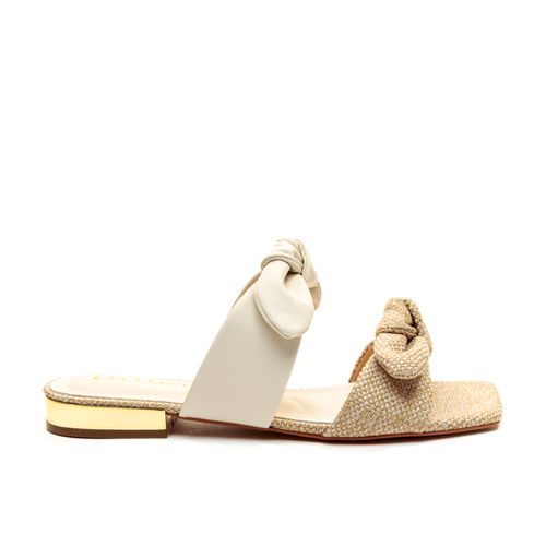 Rasteira Couro Creme Cecconello 2556002-2