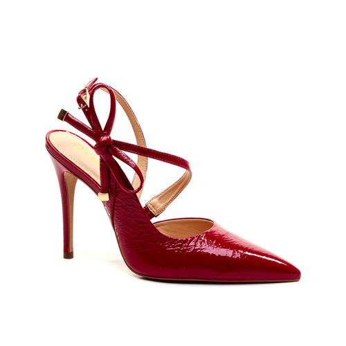 Slingback Couro Vermelho Salto Alto Cecconello 2624009-5