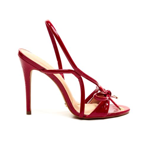 SandÁlia Couro Vermelho Salto Alto Cecconello 2669002-5