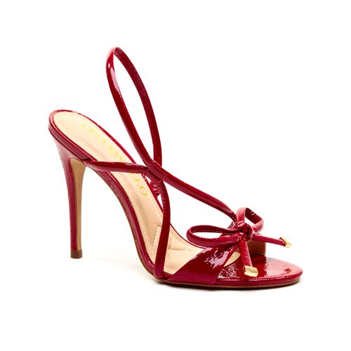 SandÁlia Couro Vermelho Salto Alto Cecconello 2669002-5