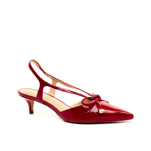 Slingback Couro Vermelho Salto Baixo Cecconello 2629012-6