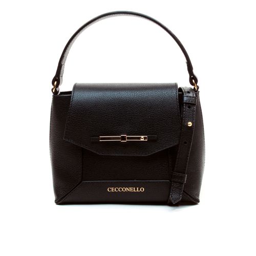 Bolsa Aurora Couro Preto Cecconello C2952-3