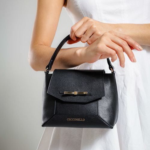 Bolsa Aurora Couro Preto Cecconello C2952-3
