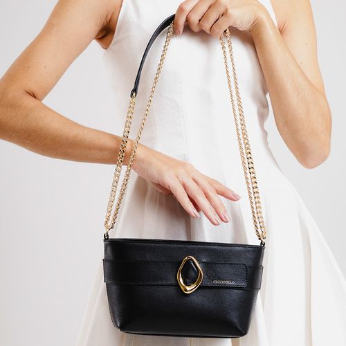 Bolsa Alba Couro Preto Cecconello C2954-2