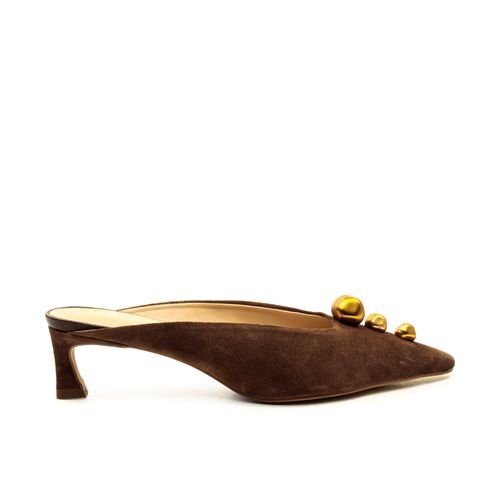Mule Couro Marrom Salto Baixo Cecconello 2639010-1