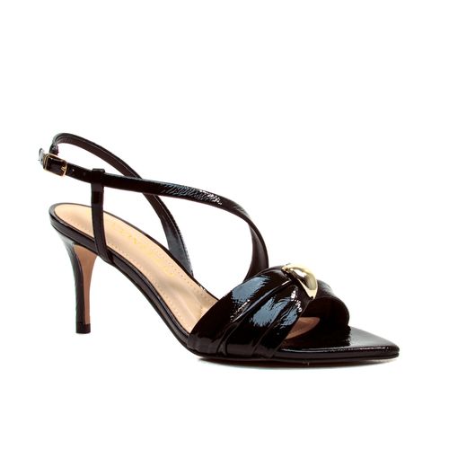 SandÁlia Couro Preto Salto MÉdio Cecconello 2695001-4