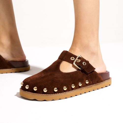 Mule Clog Couro Marrom Cecconello 2734001-3