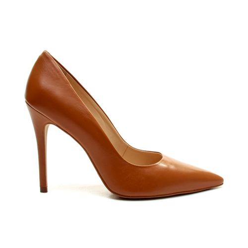 Scarpin Couro Marrom Salto Alto Cecconello 2130008-109